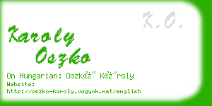 karoly oszko business card